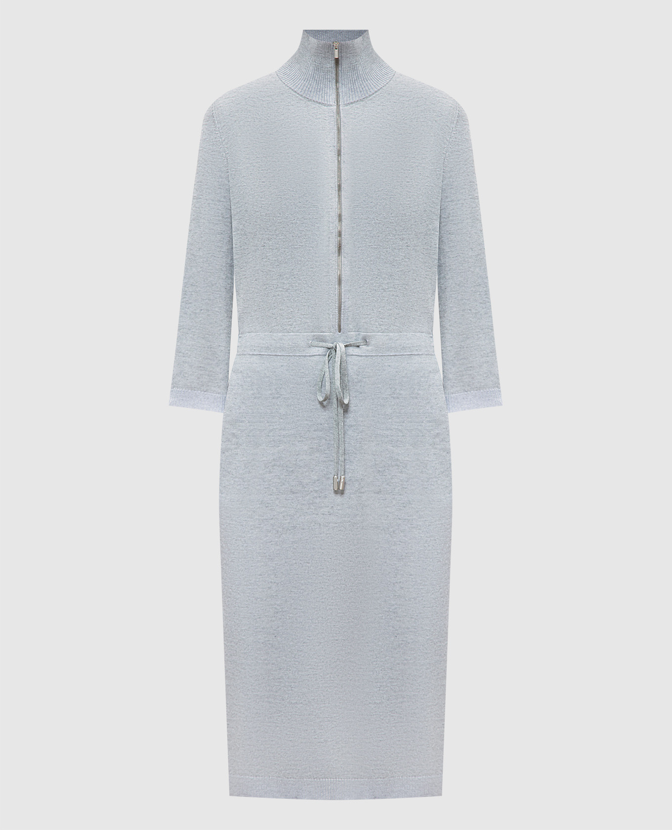 

Gray midi dress with drawstring Peserico, Grey