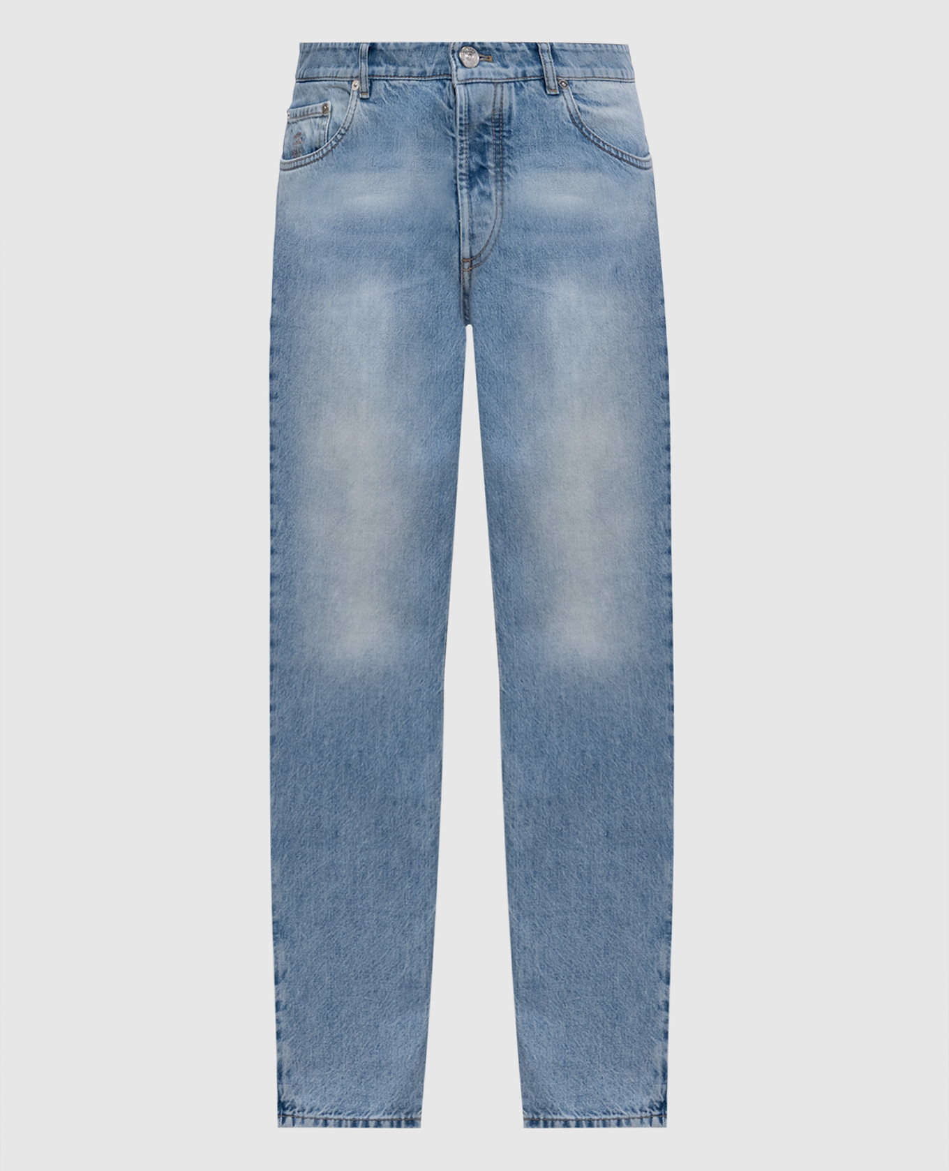 Blue jeans with a worn effect Brunello Cucinelli