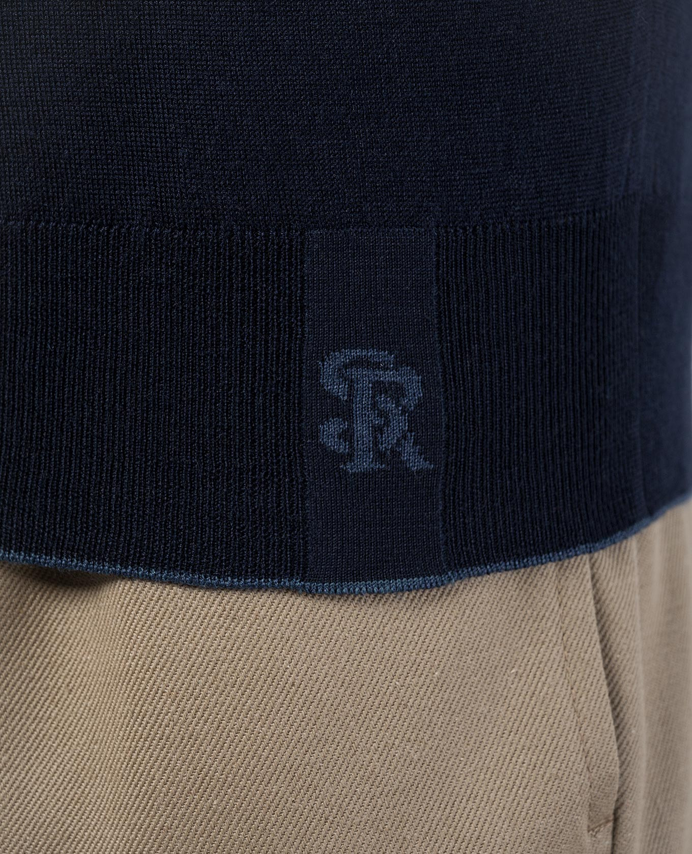 

Blue wool, silk and cashmere jumper with logo monogram pattern Stefano Ricci