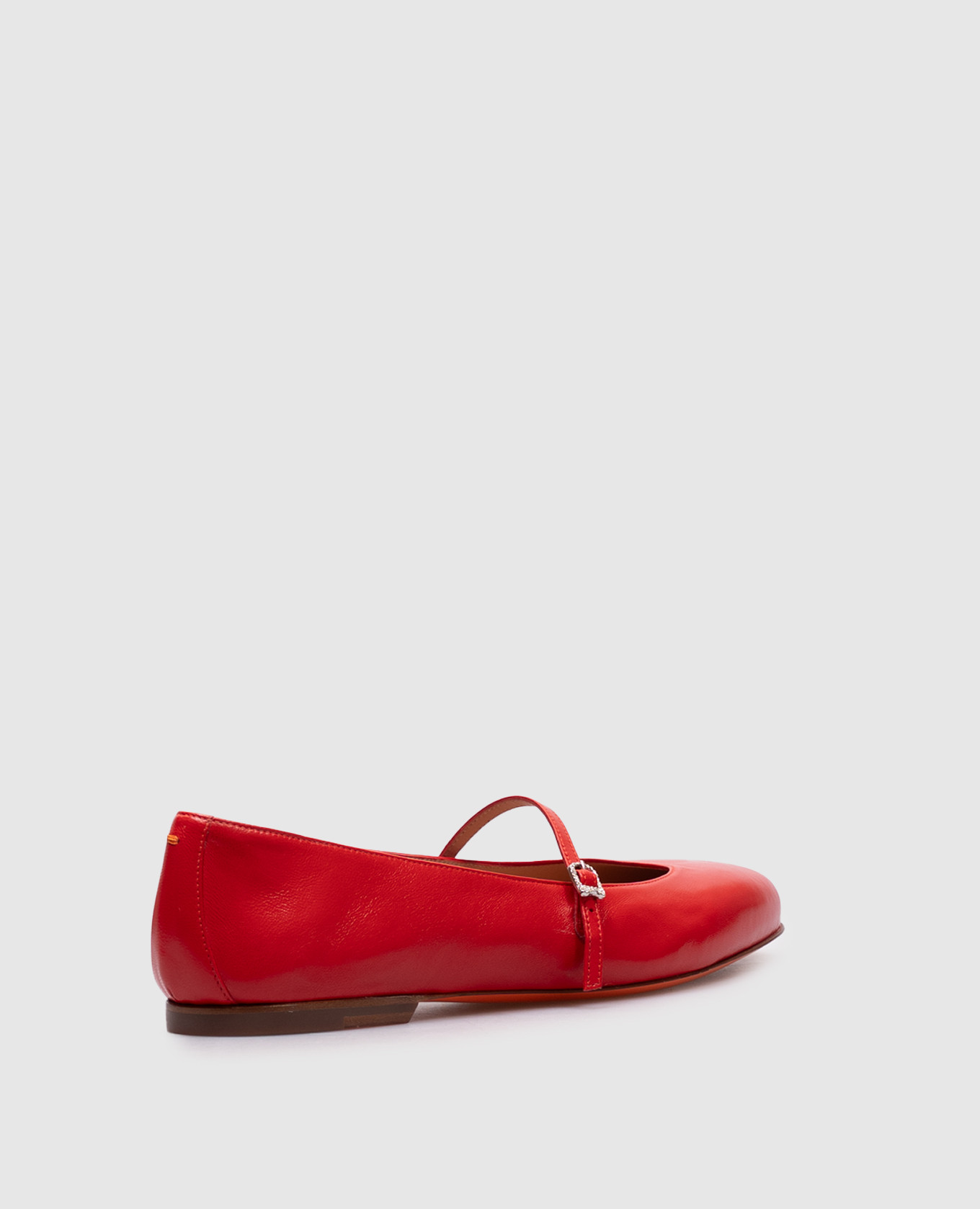 

Red leather ballet flats with crystals Santoni