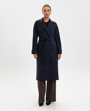 Heresis Blue wool coat with belt M11120G400
