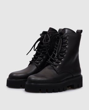 Babe Pay Pls Black leather boots 4121552830