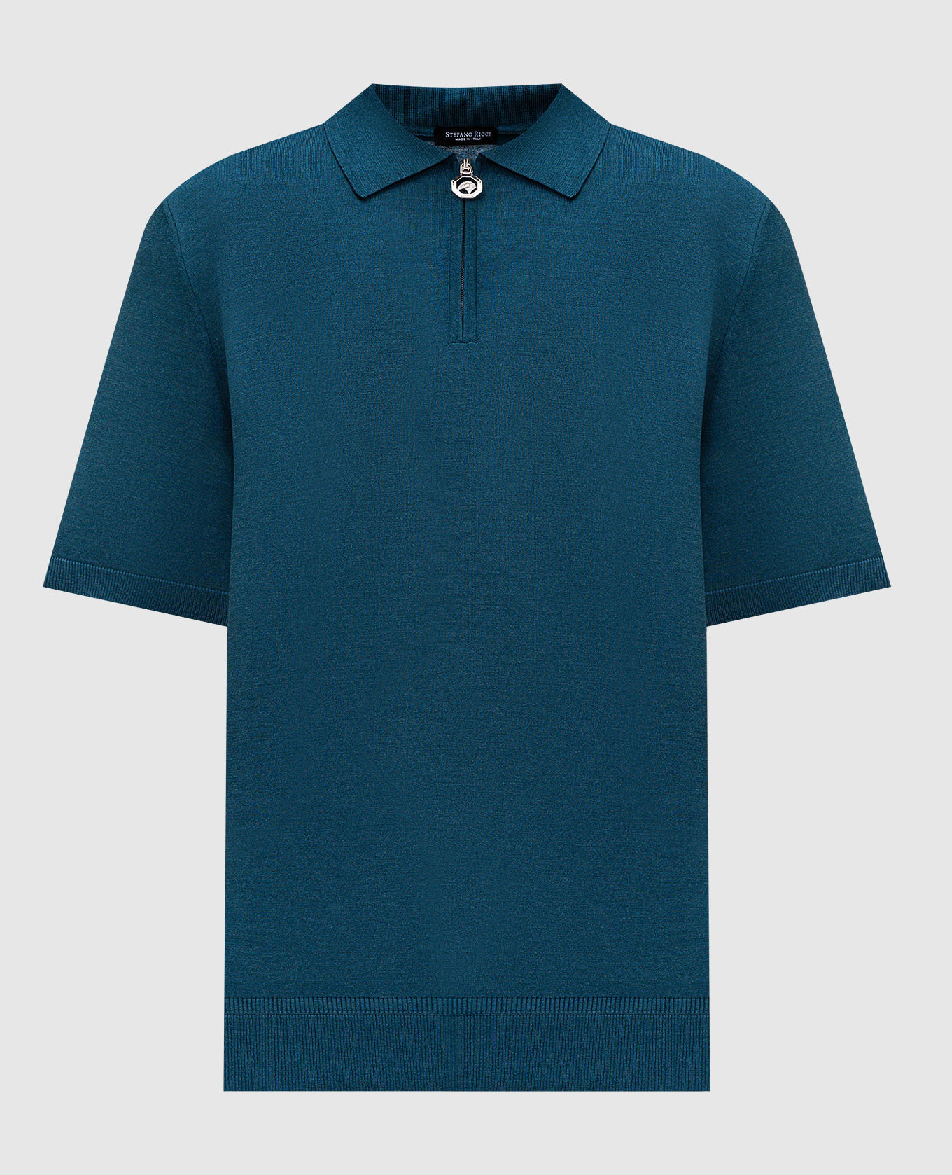 Green silk polo shirt Stefano Ricci