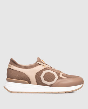 Stefano Ricci Brown combination sneakers with logo UZ26EG6645TSWY