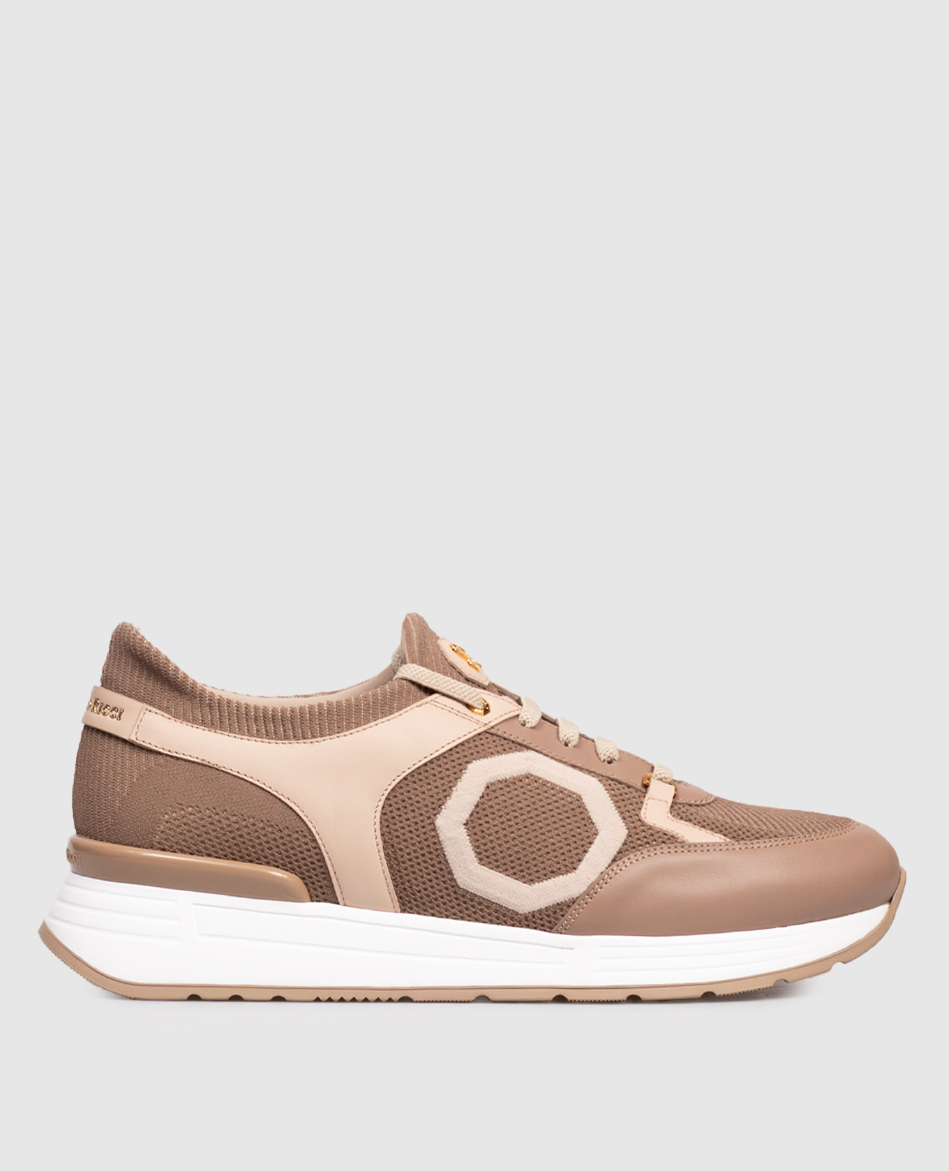 Brown combination sneakers with logo Stefano Ricci