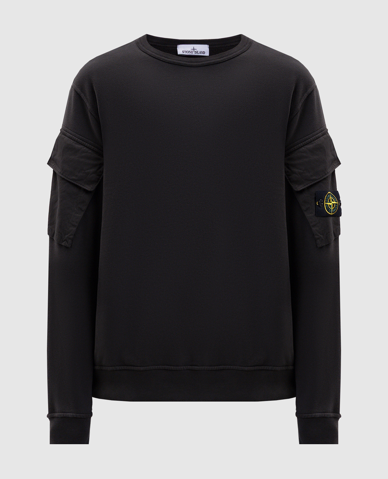 Grey sweatshirt with logo patch Stone Island