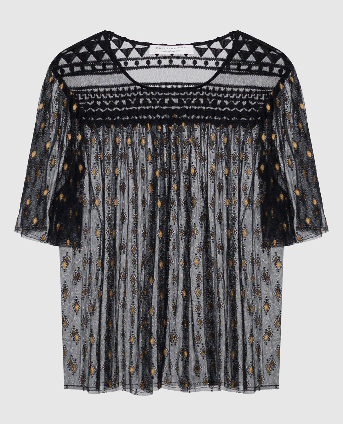 

Black blouse with embroidery Philosophy di Lorenzo Serafini