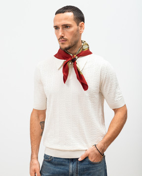 Dolce&Gabbana Beige scarf made of silk in a print GQ348EG0TI9