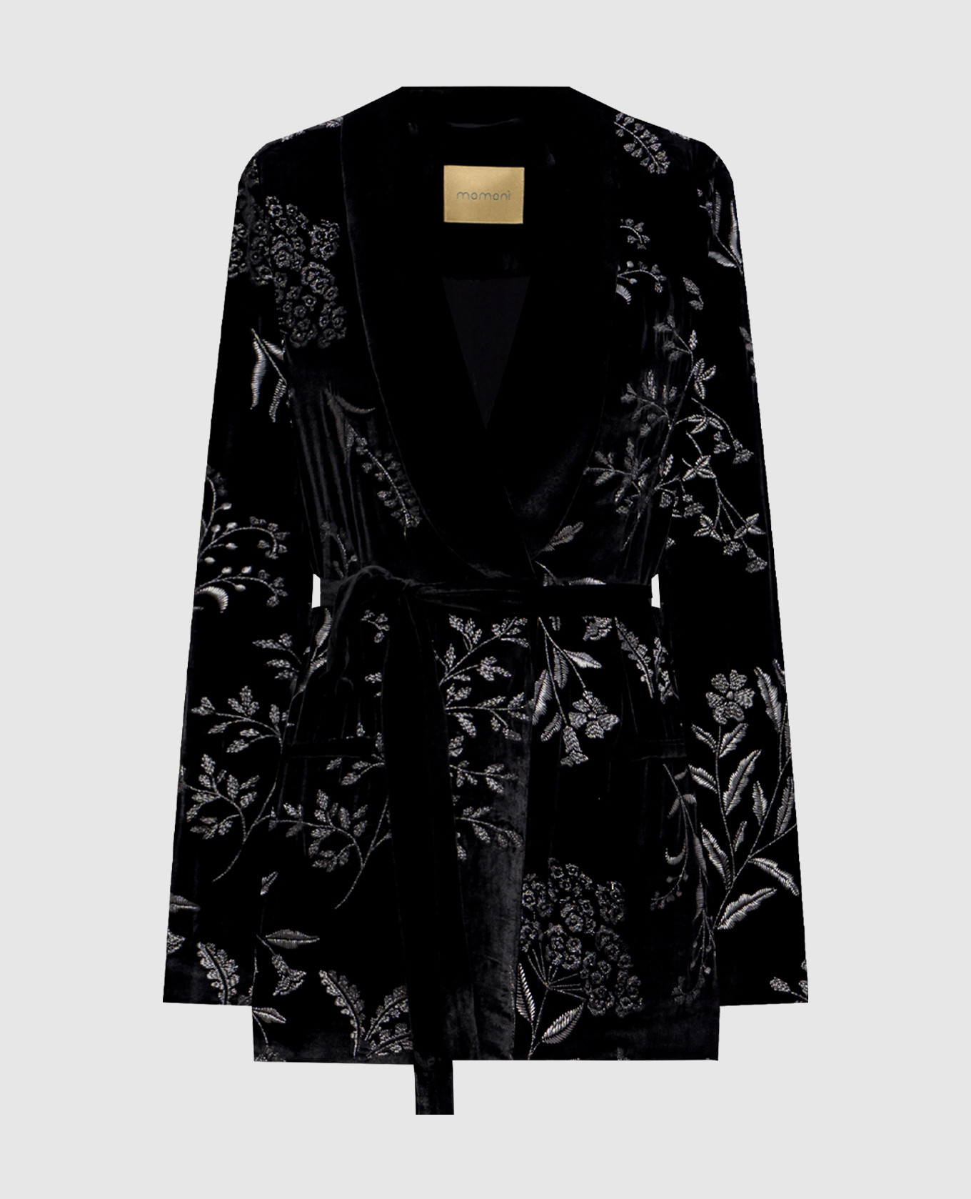 

Dahlia black velour jacket with silk Momoni