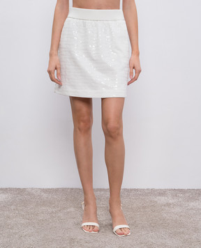 Peserico White skirt with sequins P05162J0A5022