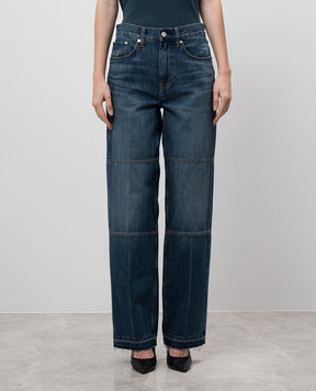 Helmut Lang Blue jeans with logo patch O10DW203