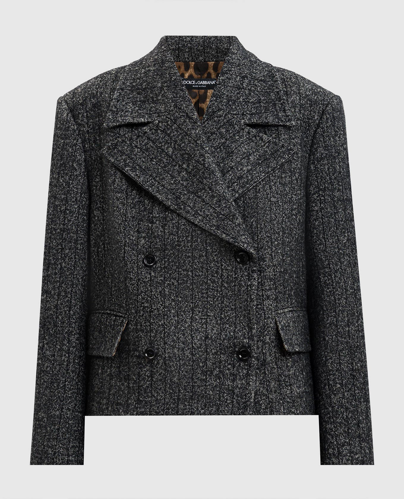 

Gray double-breasted striped wool jacket Dolce&Gabbana, Grey