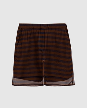 Brunello Cucinelli Brown silk mini skirt M0F54P1425