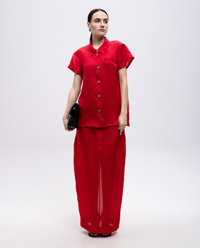 Khaite Keefe red silk blouse 23833002