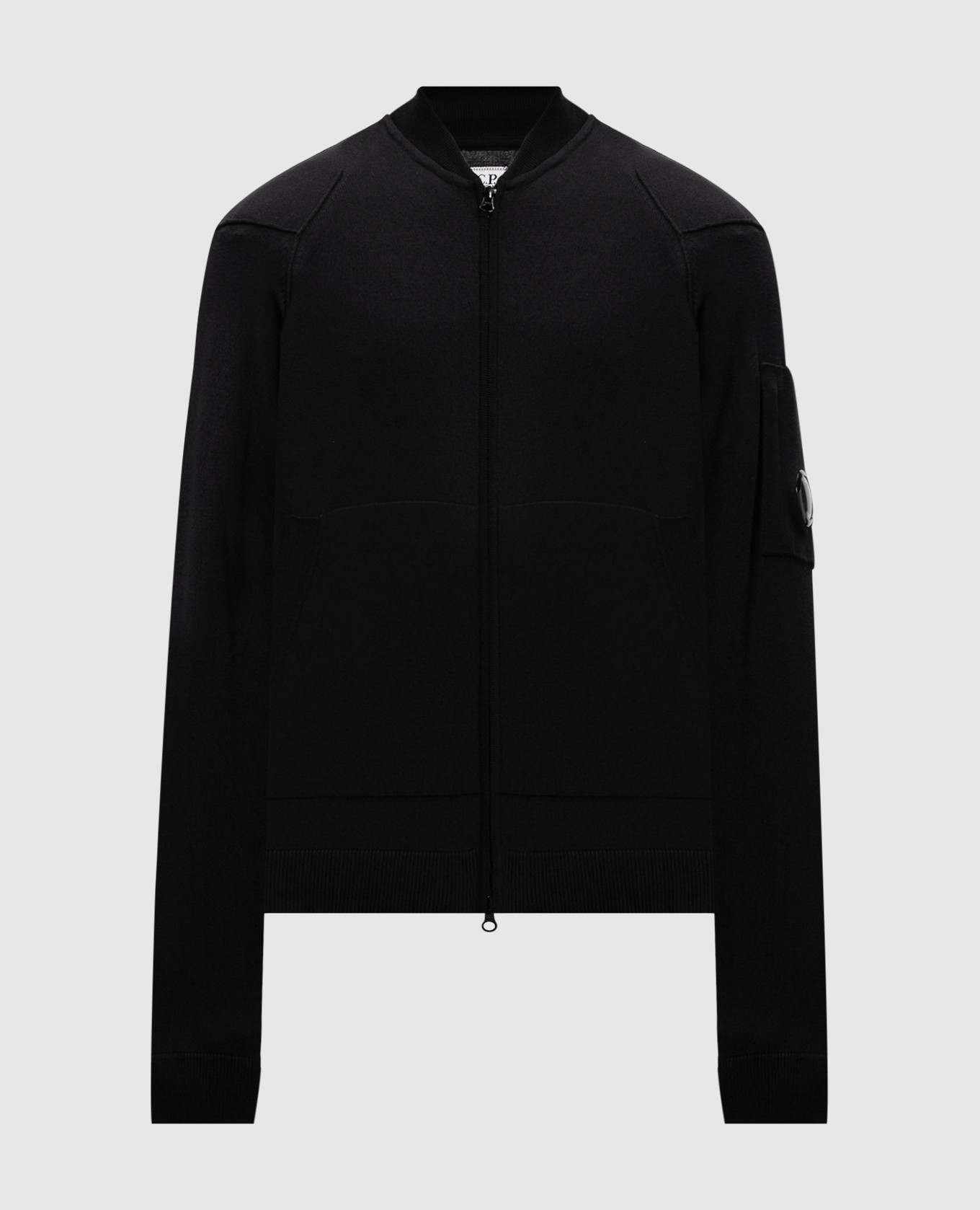Black cardigan with logo patch C.P. Company
