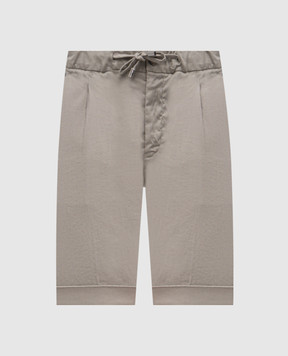Enrico Mandelli Khaki linen shorts GYMSHO5654