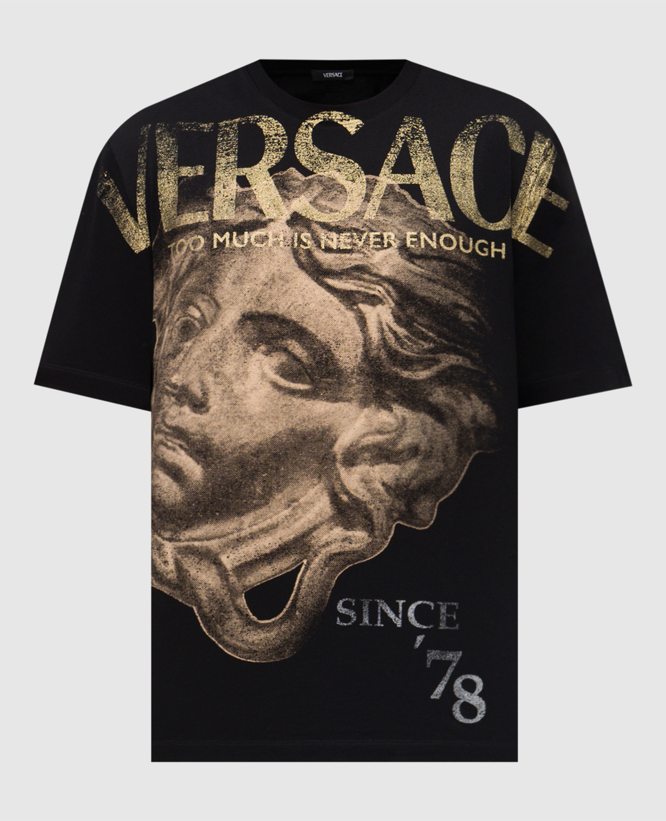 Black t-shirt with logo print Versace