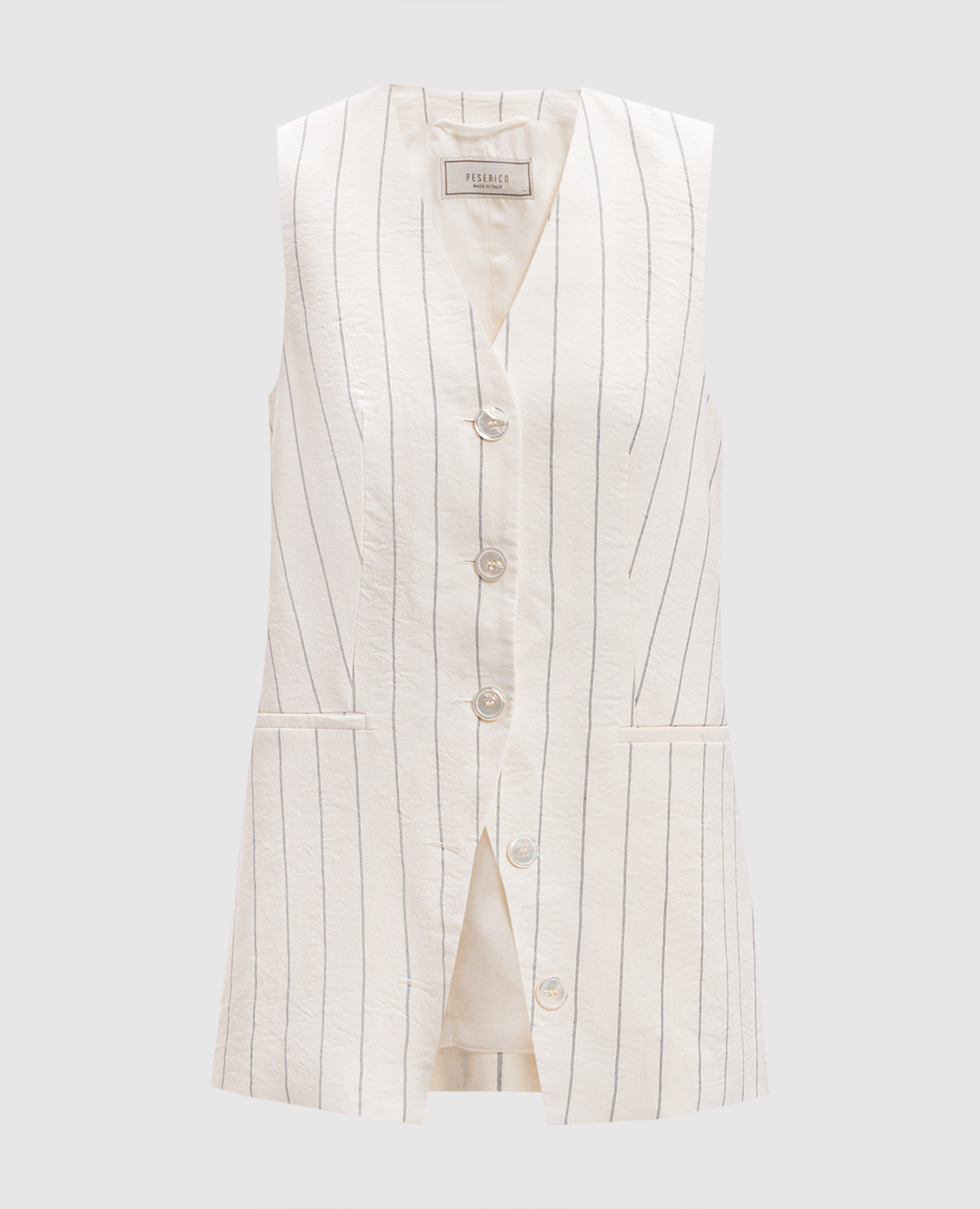 White striped linen vest Peserico