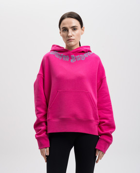 Palm Angels Pink hoodie with logo print PMBB058S25FLE002w