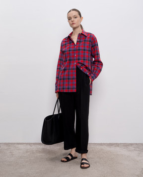 The Row Black Lilas pants with wool and linen 8719W3677