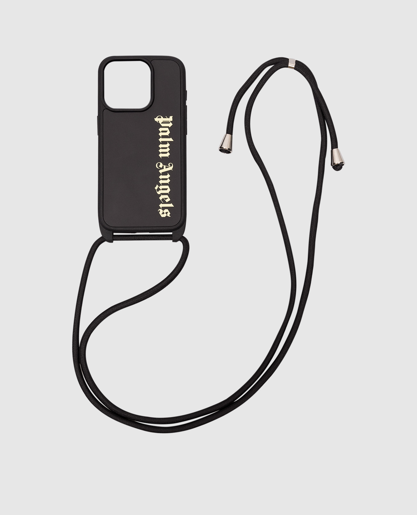 

Black case for iPhone 15 Pro with logo Palm Angels