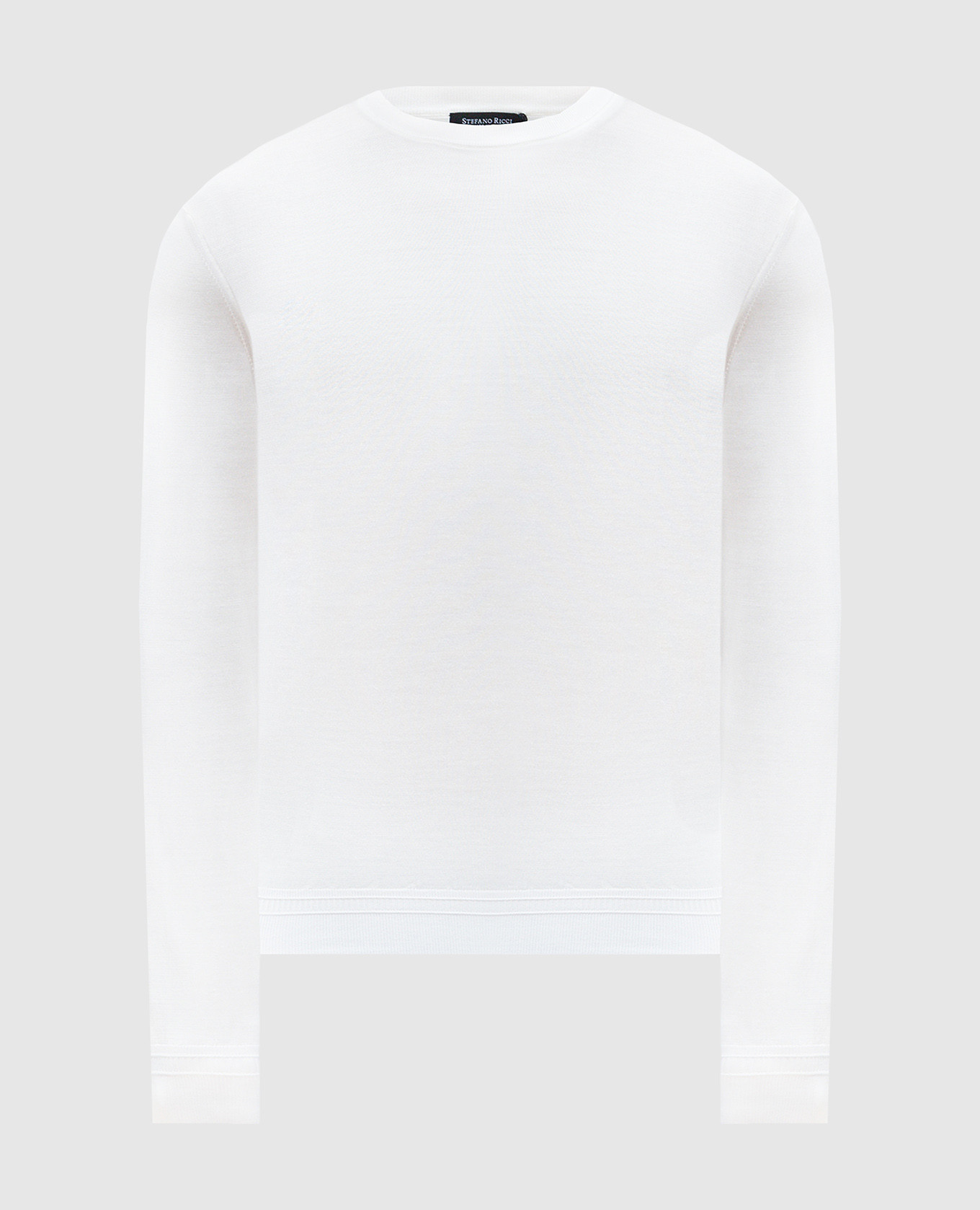 White silk jumper with monogram logo Stefano Ricci