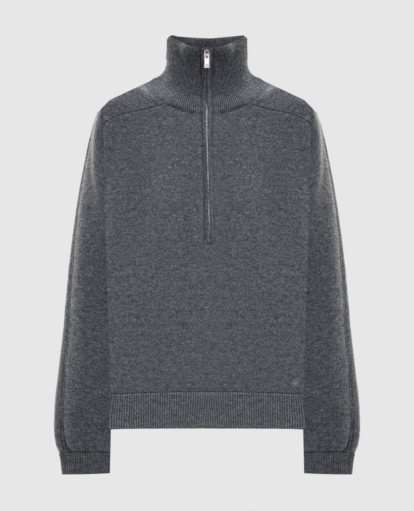 DRIES gray cashmere zipper sweater Loulou de Saison
