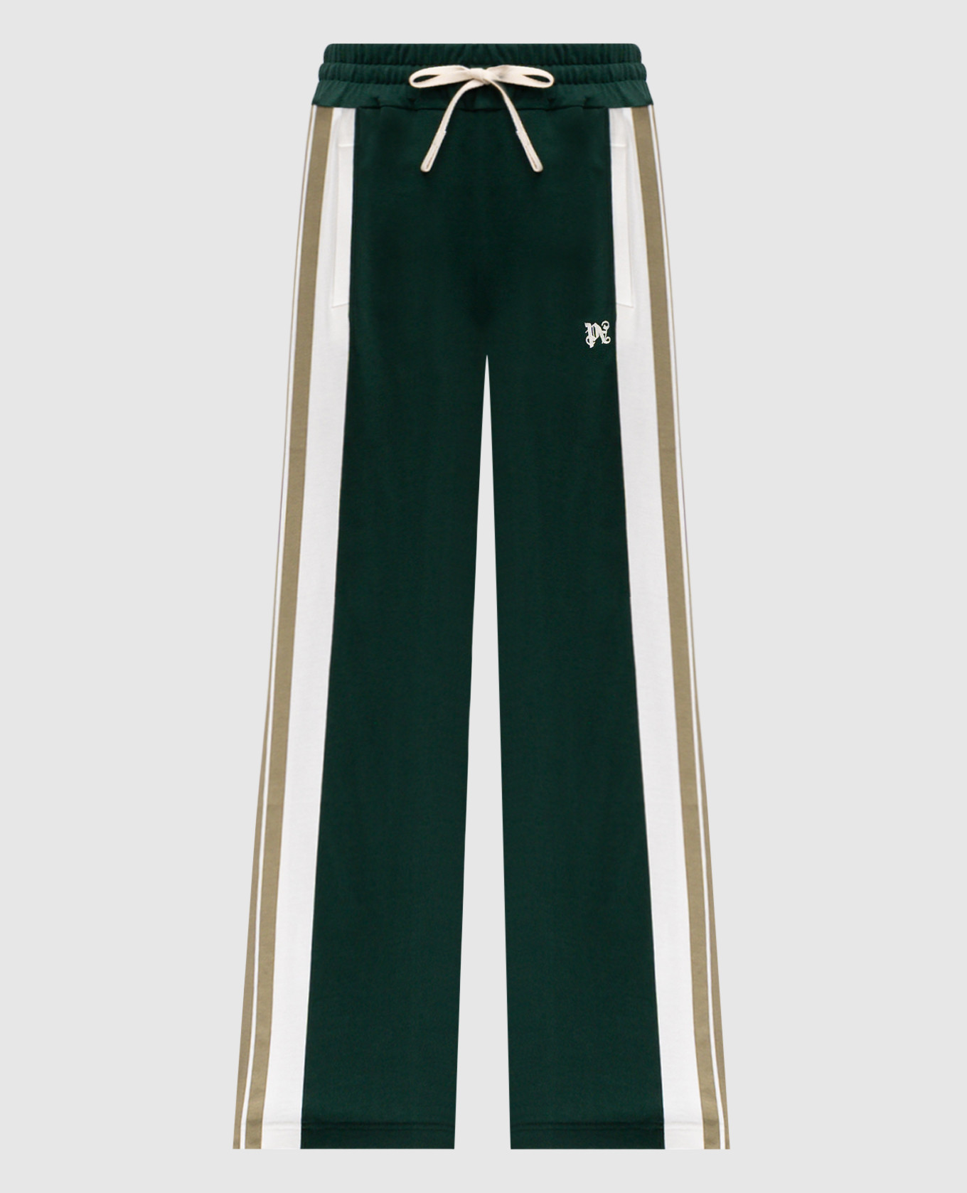

Green sweatpants with embroidered monogram logo Palm Angels