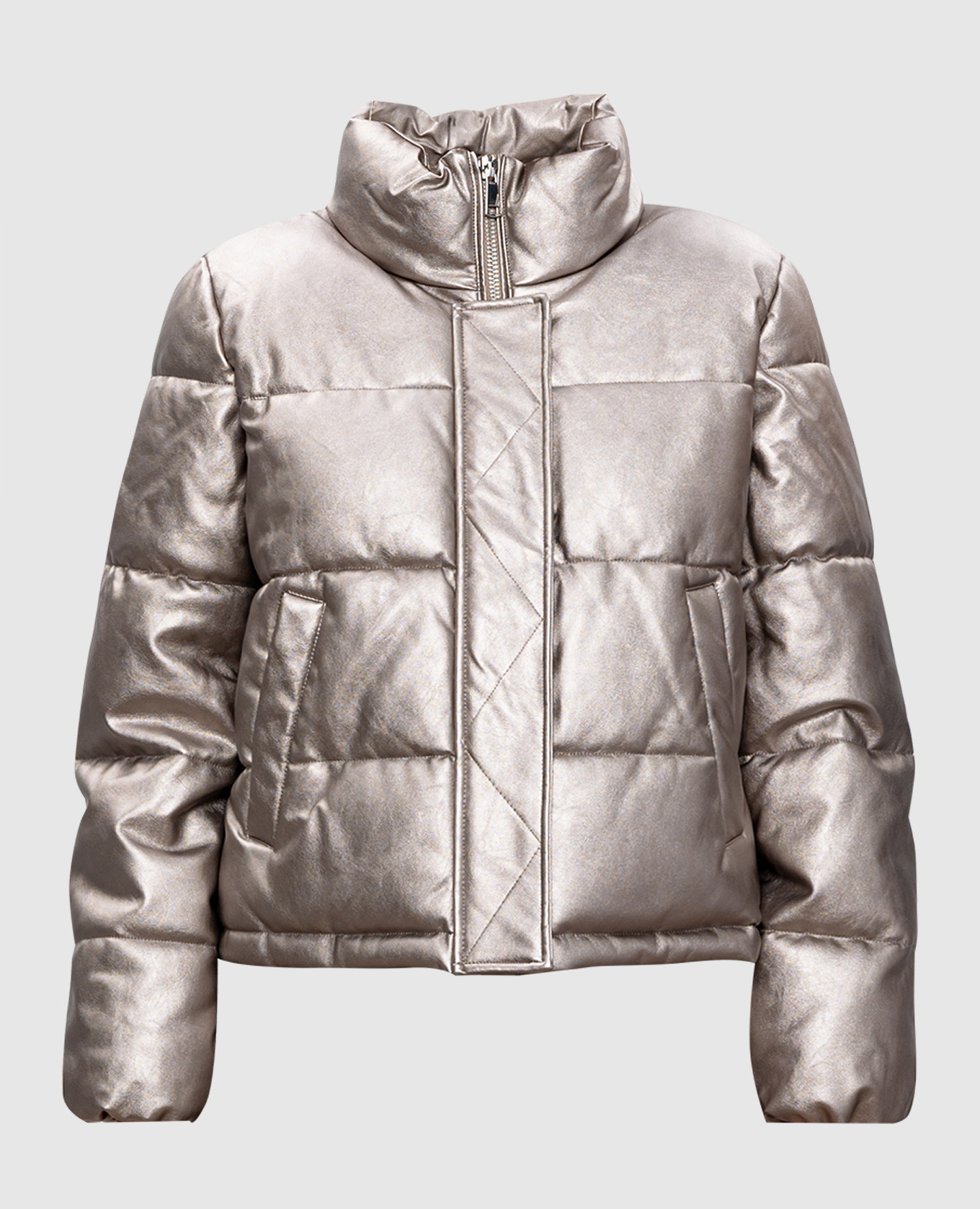Beige jacket with metallic logo twinset actitude