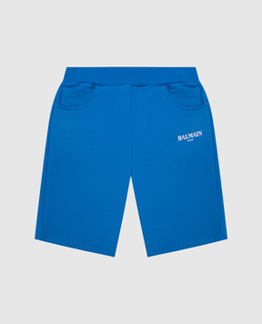 Balmain Children's blue shorts with logo BW6P89Z1753410