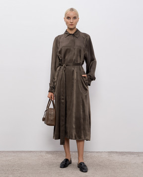 The Row Ryo brown cloak with shiny texture 9039W2461