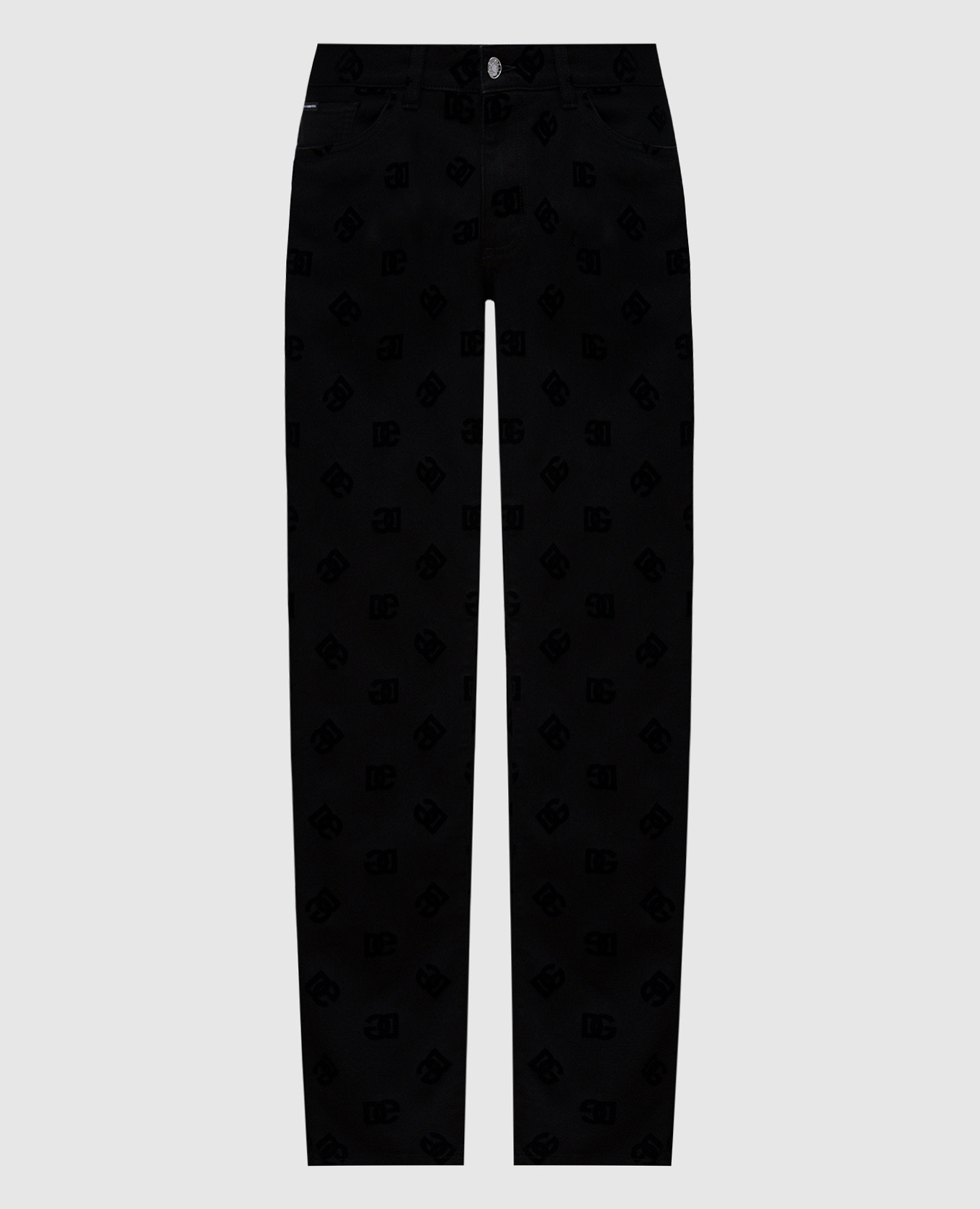 Black slim jeans with DG monogram logo texture pattern Dolce&Gabbana