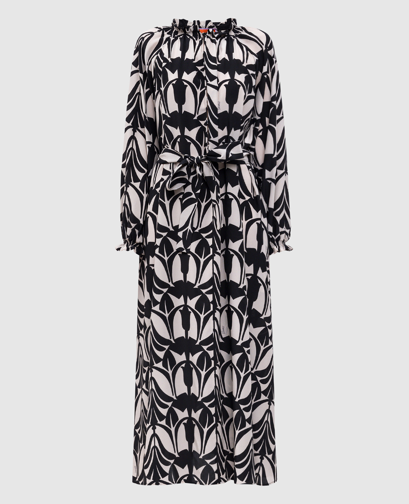

Cerere abstract print silk midi dress La DoubleJ, White