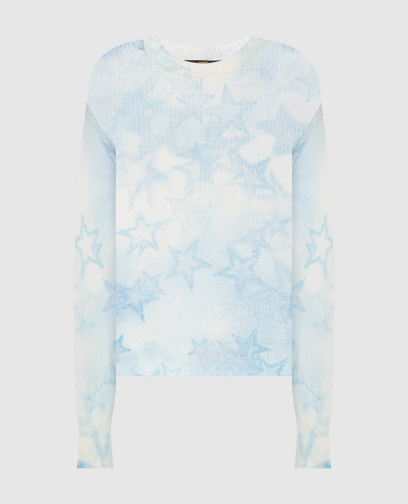 Blue sweater with wool in a pattern twinset actitude
