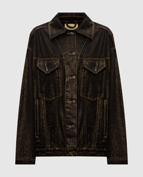 Momoni Yorkshire black denim jacket with lurex 252MMOJA028252MO13B