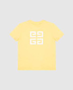 Givenchy Children's yellow T-shirt with logo print H3071845
