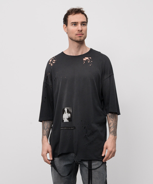 Ann Demeulemeester - Black T-shirt with holes B0013056FA638 - shop