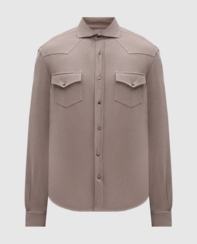 Brunello Cucinelli Brown shirt with pockets ME8546666