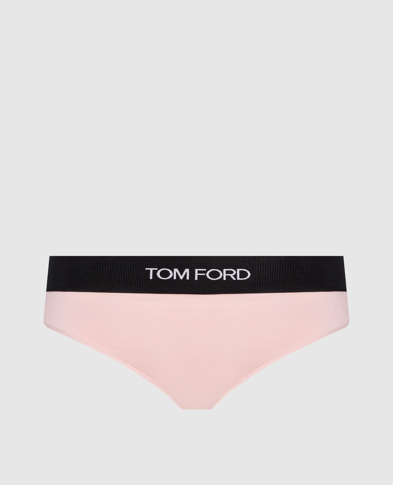 Pink thong briefs with logo pattern