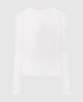 Lou Lou Studio White ELSA sweater with silk ELSA