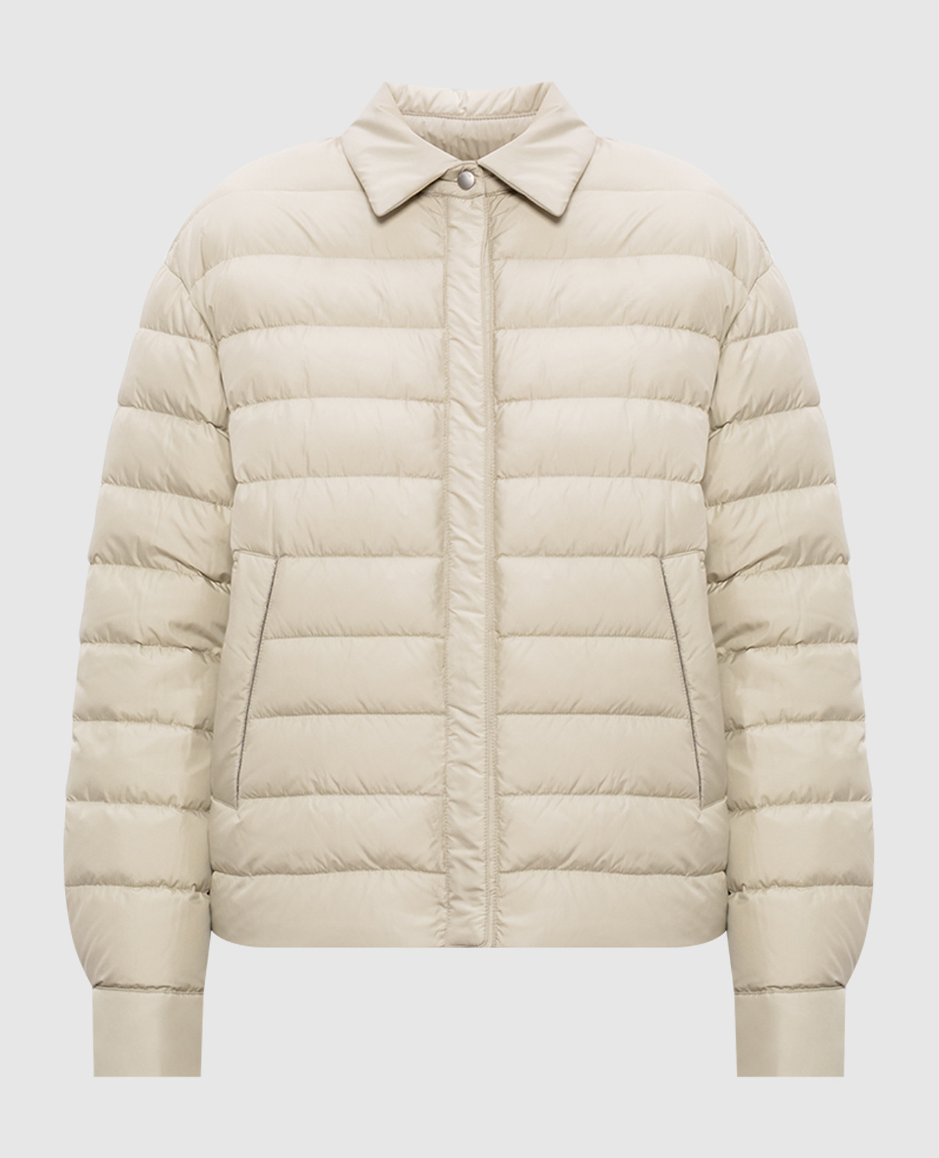 Green down jacket with monil chain Peserico