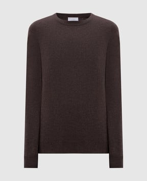 Brunello Cucinelli Brown cashmere jumper with monil chain M12144400P