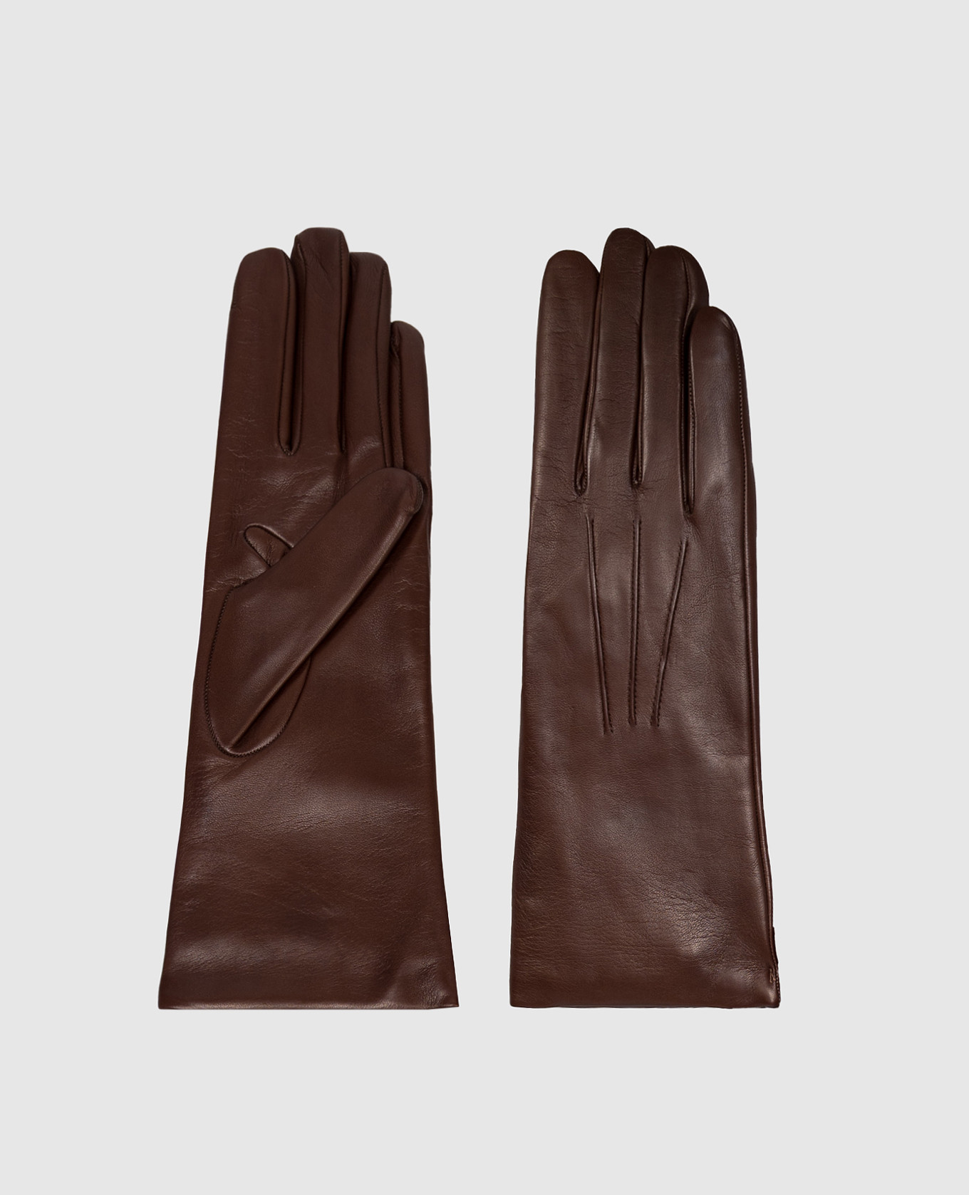 Brown leather gloves with strap Sermoneta Gloves