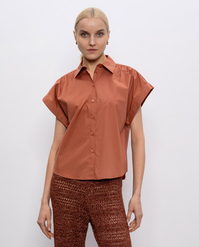 Twinset Brown shirt with lapels 251TT202H