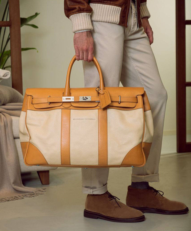 【送料&関税込】Brunello Cucinelli Beige Leather Crossbody B Brunello Cucinelli Leather Crossbody Bag