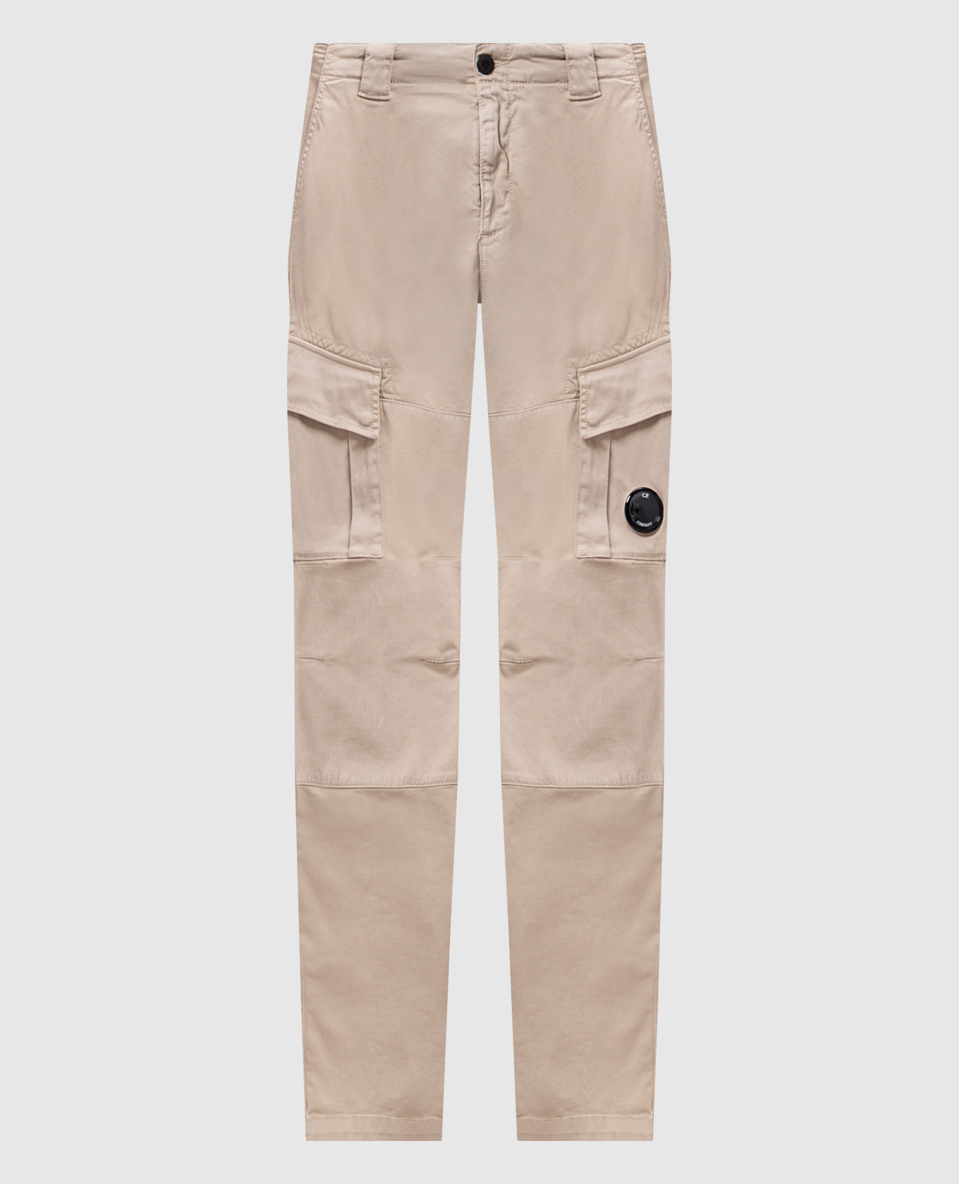 

Beige cargo pants with logo patch C.P. Company