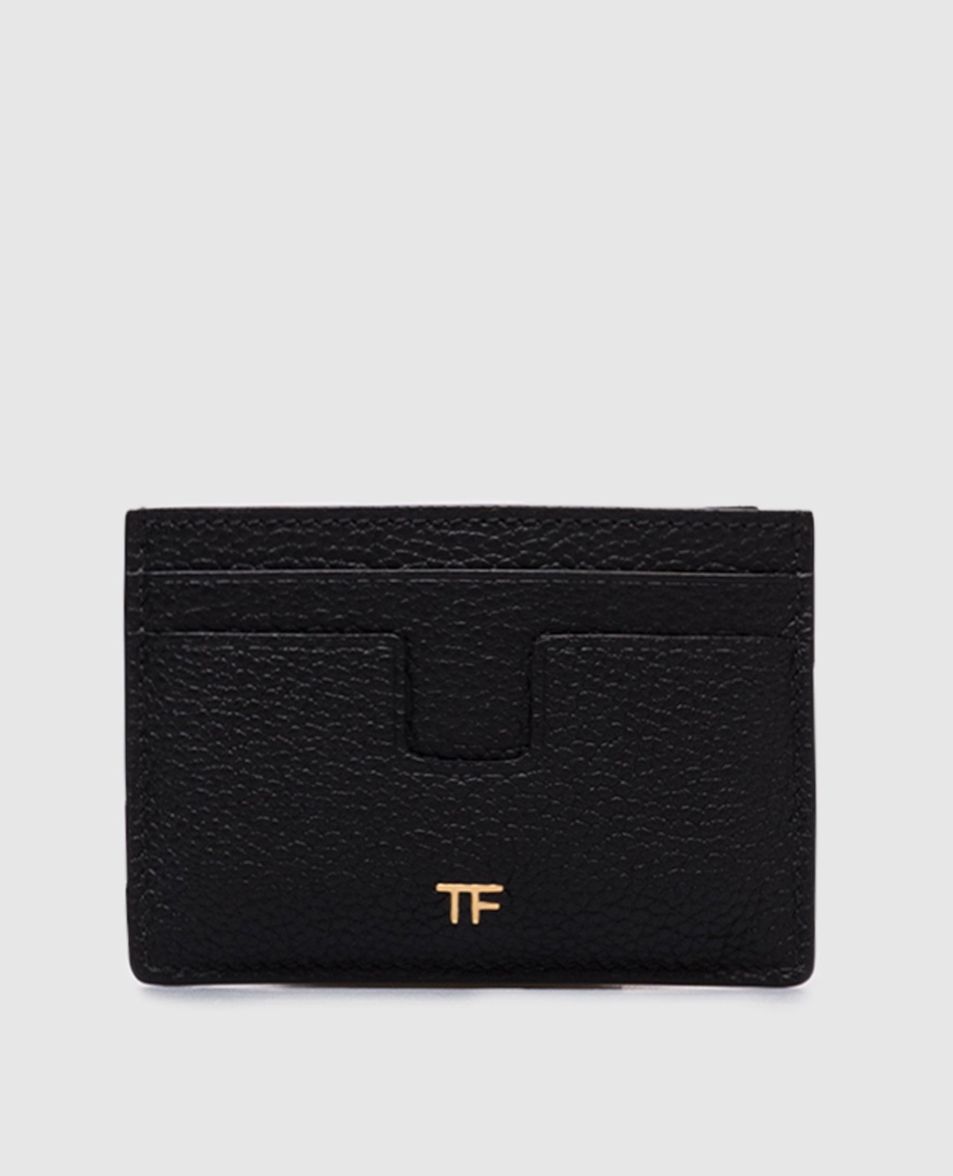 

Black leather cardholder with logo monogram Tom Ford