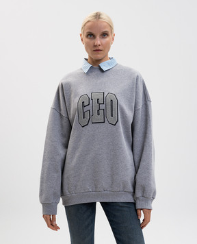 Balenciaga Grey insulated sweatshirt with shirt collar 837035TSVP2