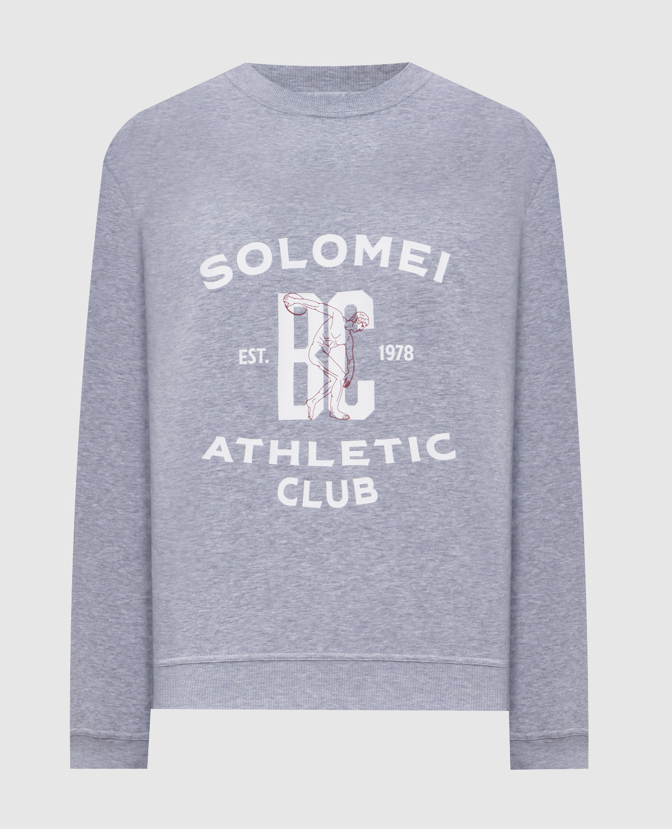 Grey melange sweatshirt with print Brunello Cucinelli