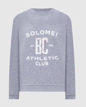 Brunello Cucinelli Grey melange sweatshirt with print MW8633380G
